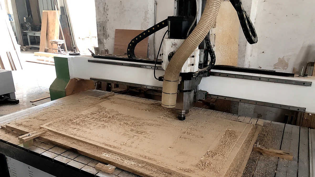 CNC woodworking router machining panel