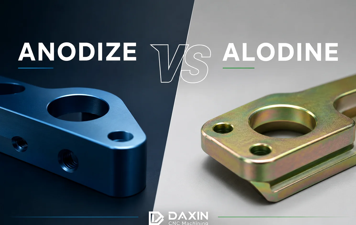 Anodize vs Alodine comparison on CNC machined aluminum parts