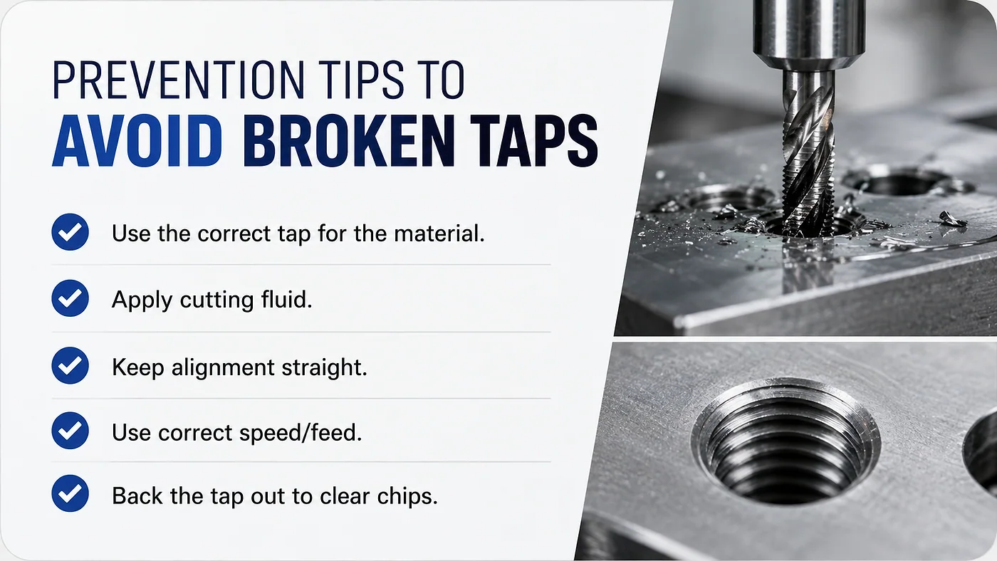 Prevention tips for avoiding broken taps during CNC machining